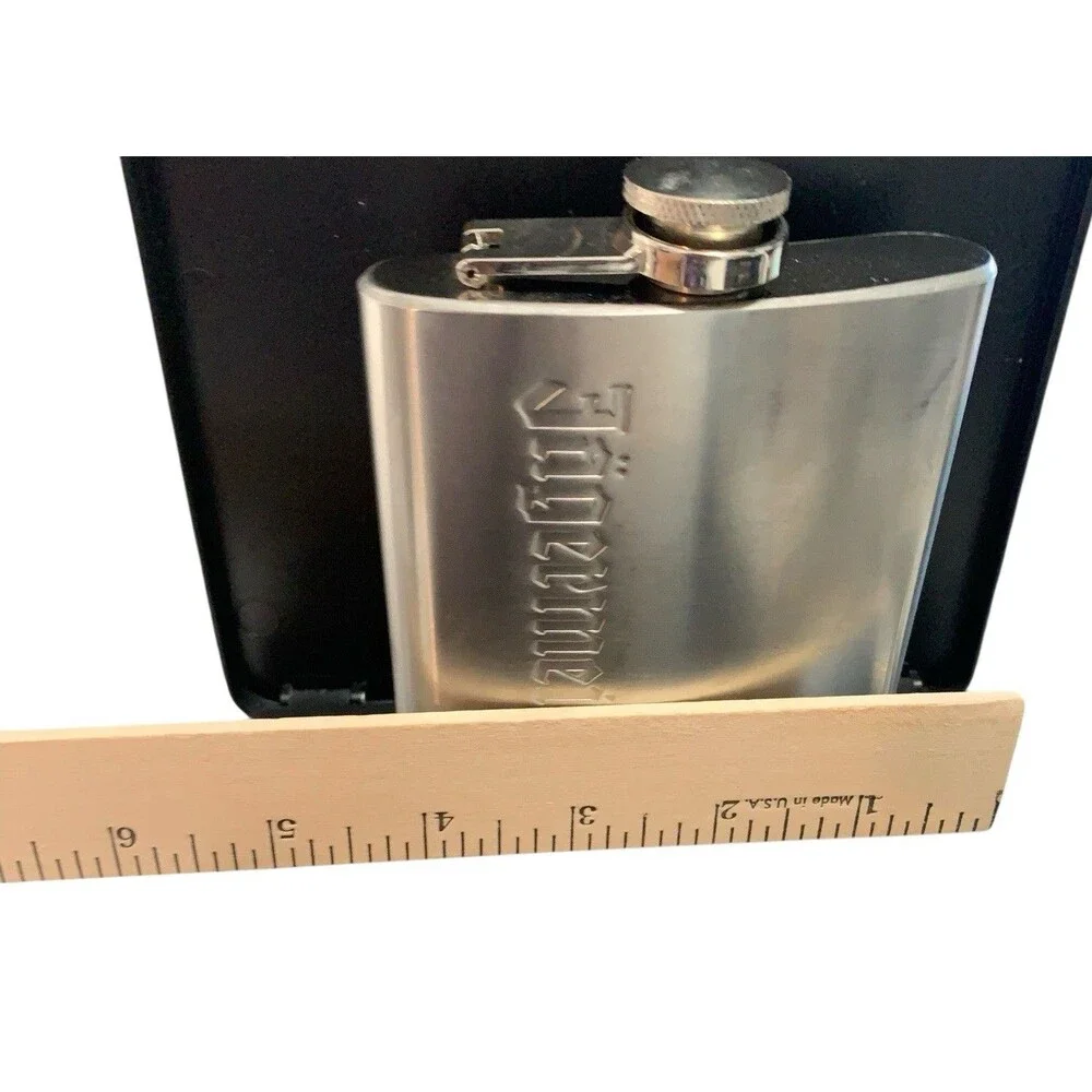 Vintage Jgermeister Stainless Steel Hip Flask 6 Oz Made in Germany